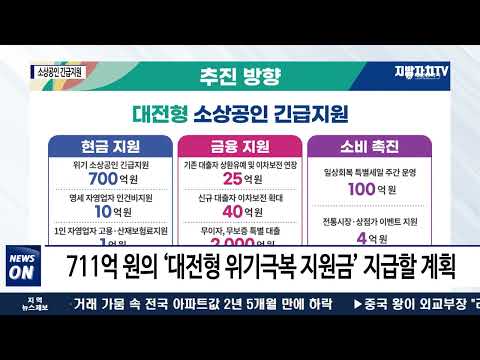 대전시, 대전형 소상공인 긴급지원