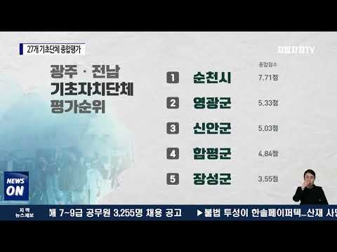 광주·전남 27개 기초단체 종합평가 발표