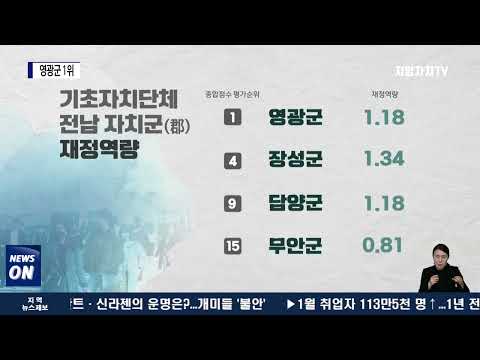 전남 17개 군 단위 평가, 영광 1위
