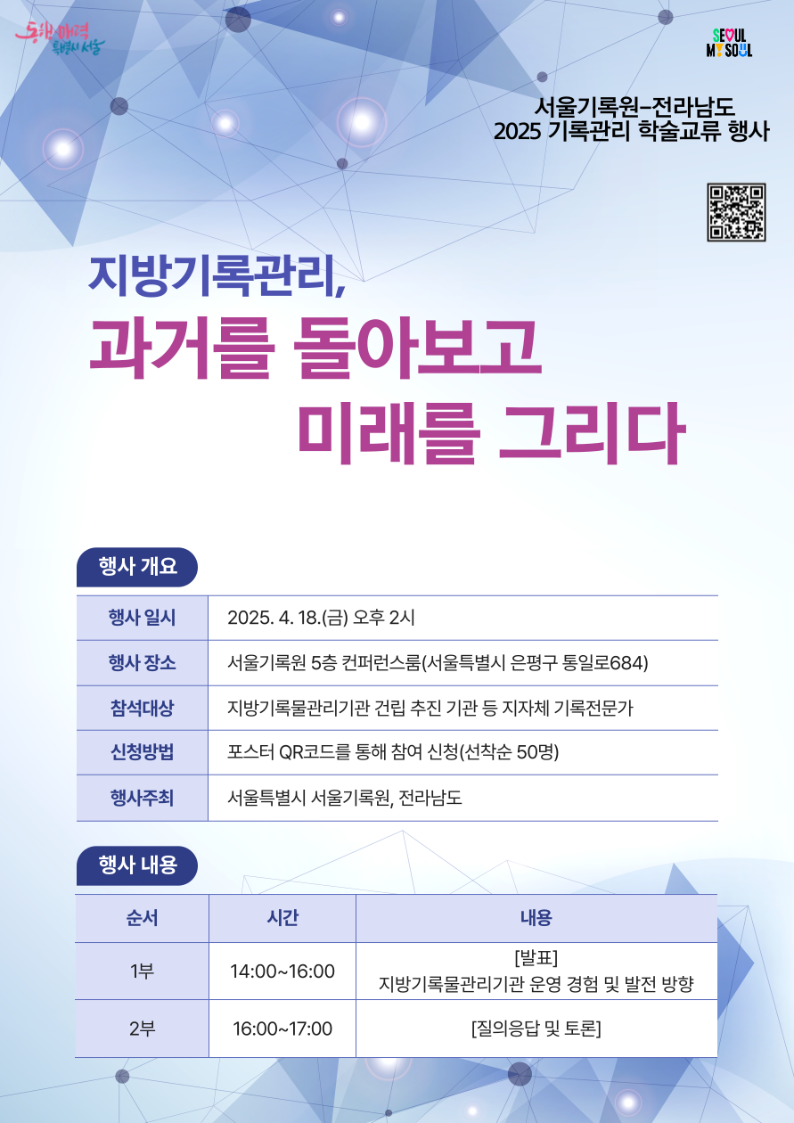 서울기록원-전라남도, 지방기록관리 공동 학술행사 개최
