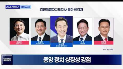  김진태 강원도지사, 도정 평가 ‘부정 우세’… 민주당 후보 단일화 여부가 변수